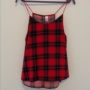 No Boundaries Red and Black Plaid Camisole